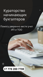 Бyхгaлтерлік қызмет пен оқыту. 1С-те тәжірибе. Кураторлық қолдау
